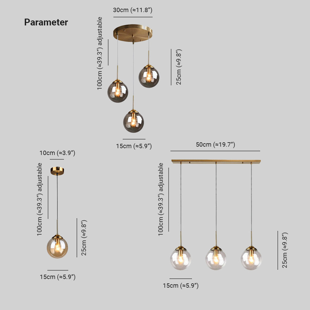 Valentina Design LED Pendellampa Glob Klar Metall/Glas Vardagsrum/Sovrum