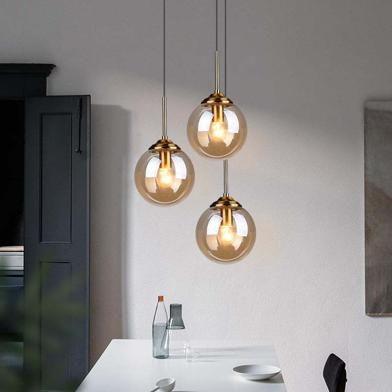 Valentina Design LED Pendellampa Glob Klar Metall/Glas Vardagsrum/Sovrum