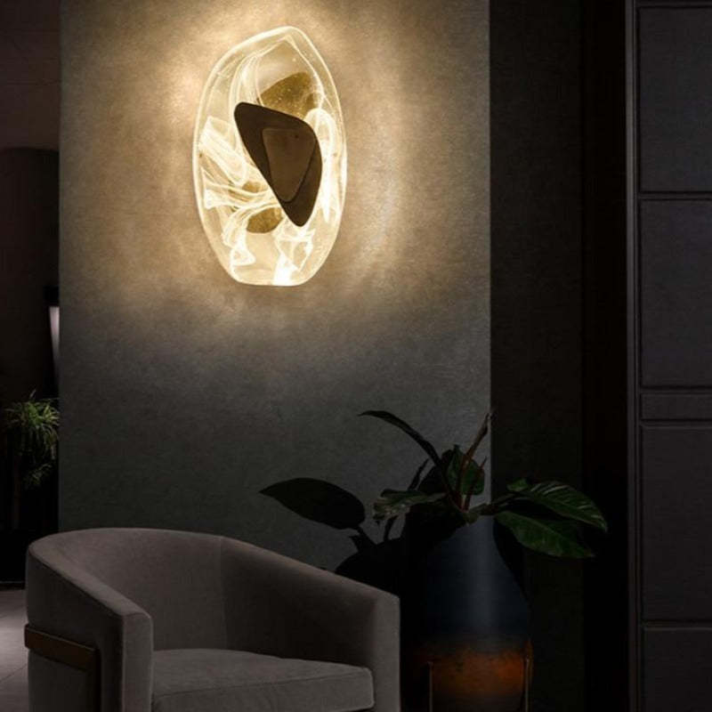 Chan Modern Design LED Vägglampa Metall/Akryl Svart/Guld Kök/Matsal/Sovrum