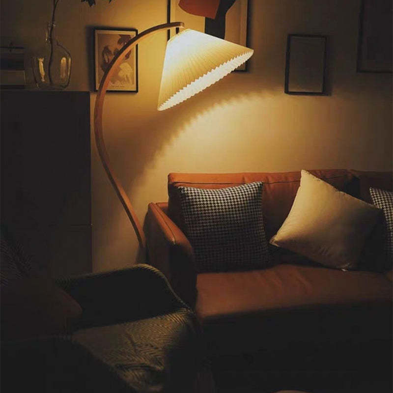 Ozawa Unik LED Golvlampa, Trä/Metall, Vit/Beige/Kaffe, Sovrum/Vardagsrum