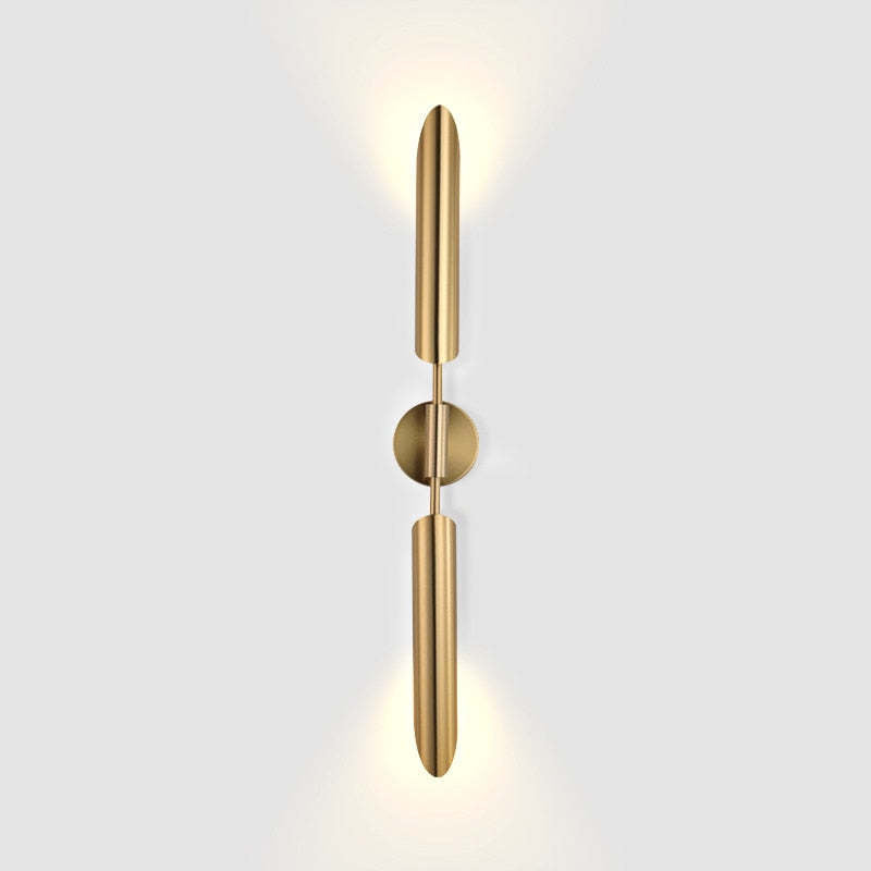 Meza Modern Design Vägglampa Metall/Glas Guld Vardagsrum/Sovrum