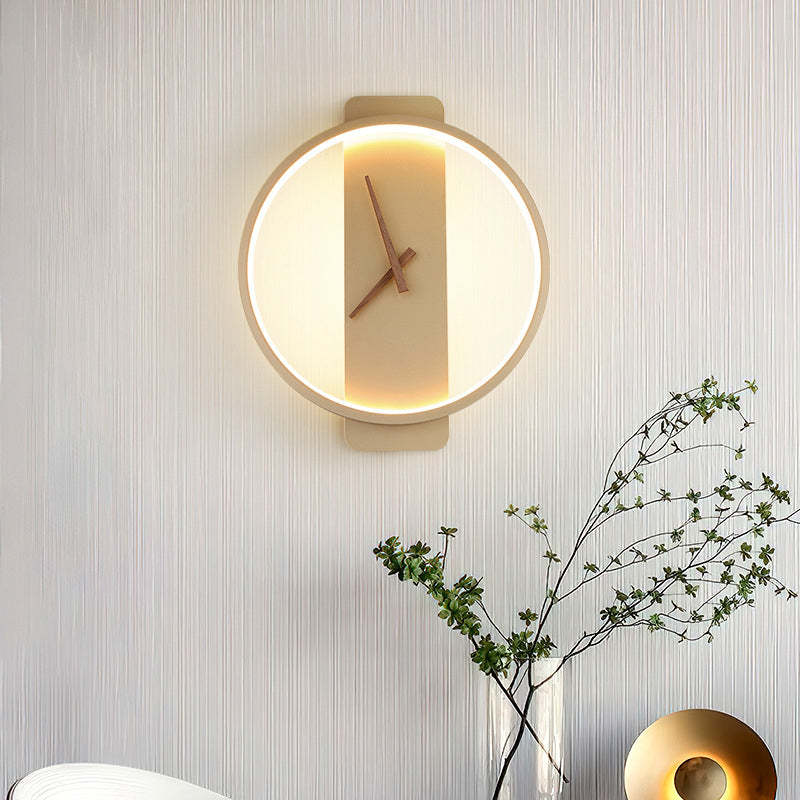 Morandi Modern Dekorativ Klocka LED Vägglampa Guld/Svart Sovrum