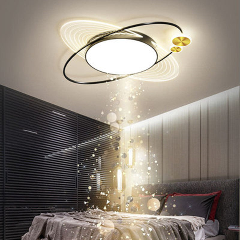 Modern Simple Design Circle LED Taklampa Svart/Guld Vardagsrum