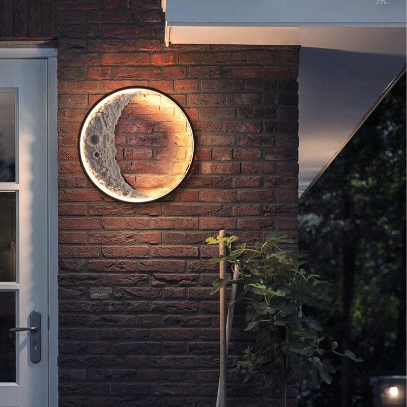 Elif Moon Modern LED Vägglampa Svart Utomhus Metall Innergård