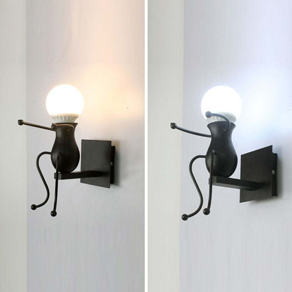 Luxo Retro Vägglampa Inomhus Svart/Vit Metall Vardagsrum