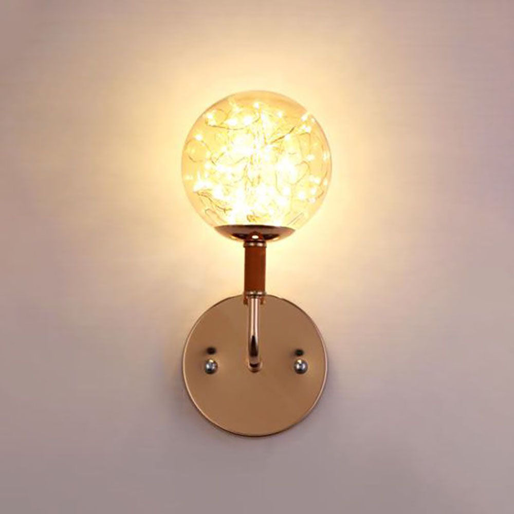 Valentina Retro Design Vägglampa Inomhus Svart/Guld Vardagsrum