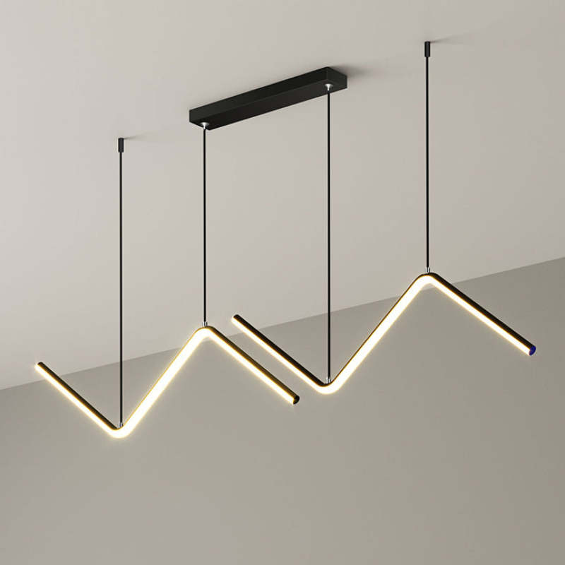 Louise Modern Design LED Pendellampor Dubbla Vågor Metall/Silikagel Svart/Guld Vardagsrum/Sovrum