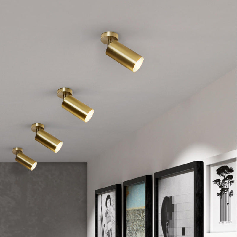 Freja Modern Guldcylinder Spotlight Bakgrundsarmatur Plafond, Metall