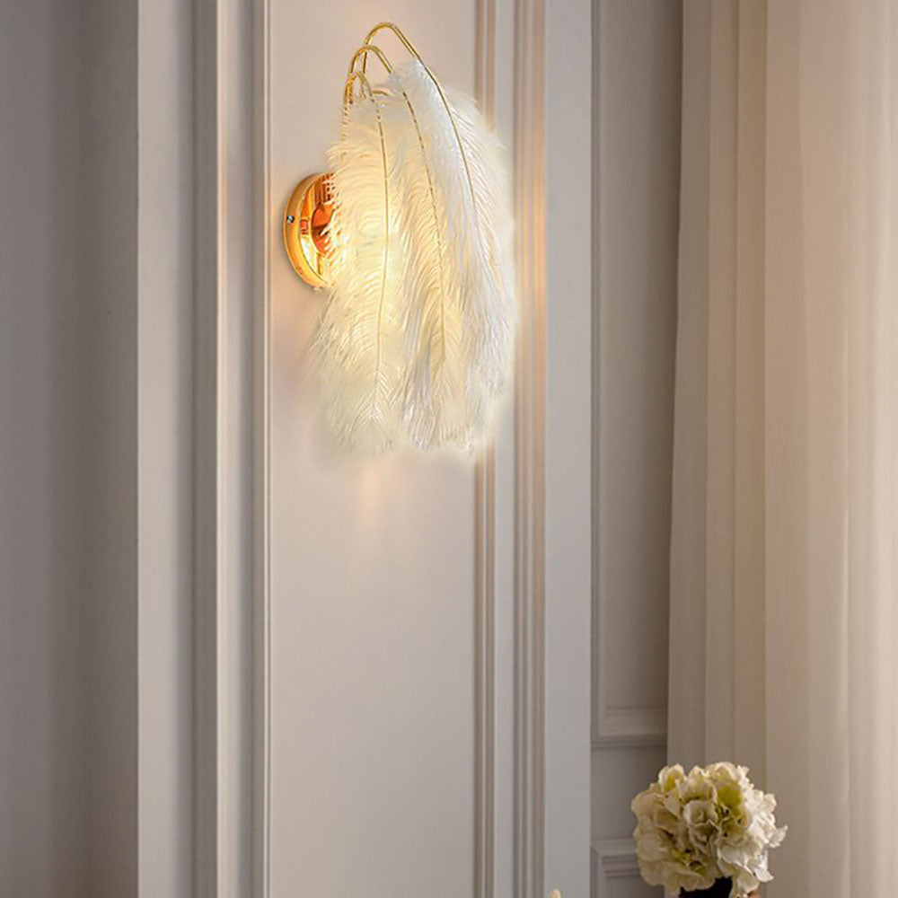 O'Moore Design LED Vägglampa Metall/Fjäder Guld Sovrum/Vardagsrum