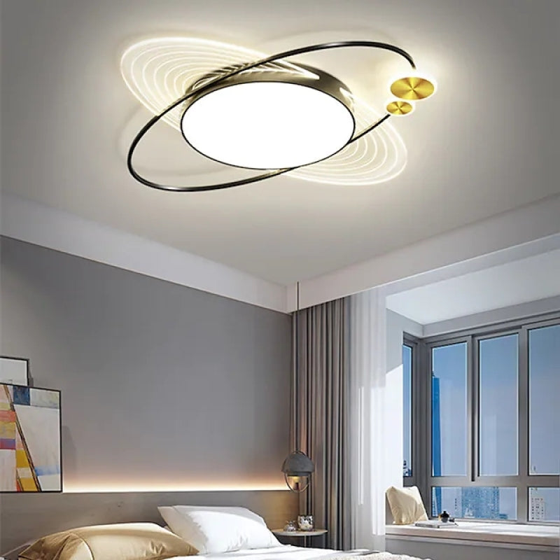 Modern Enkel Design Circle LED Taklampa Svart/Guld Vardagsrum