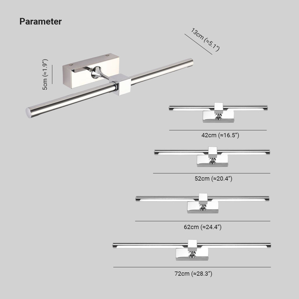 Cooley Minimalistisk Lång LED Vägglampa Arm Metall/PC Silver Sovrum/Badrum