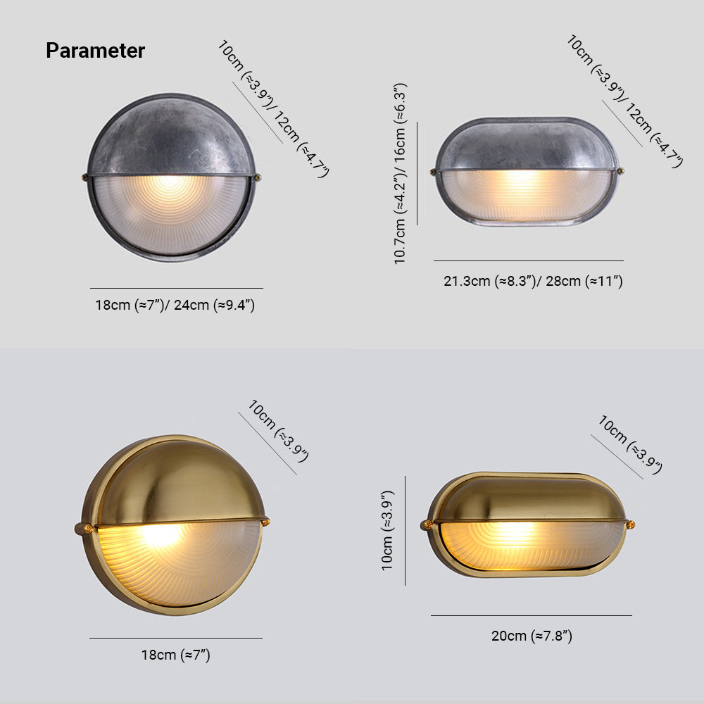 Orr Modern Industriell Metall Glas Vägglampa Utomhus