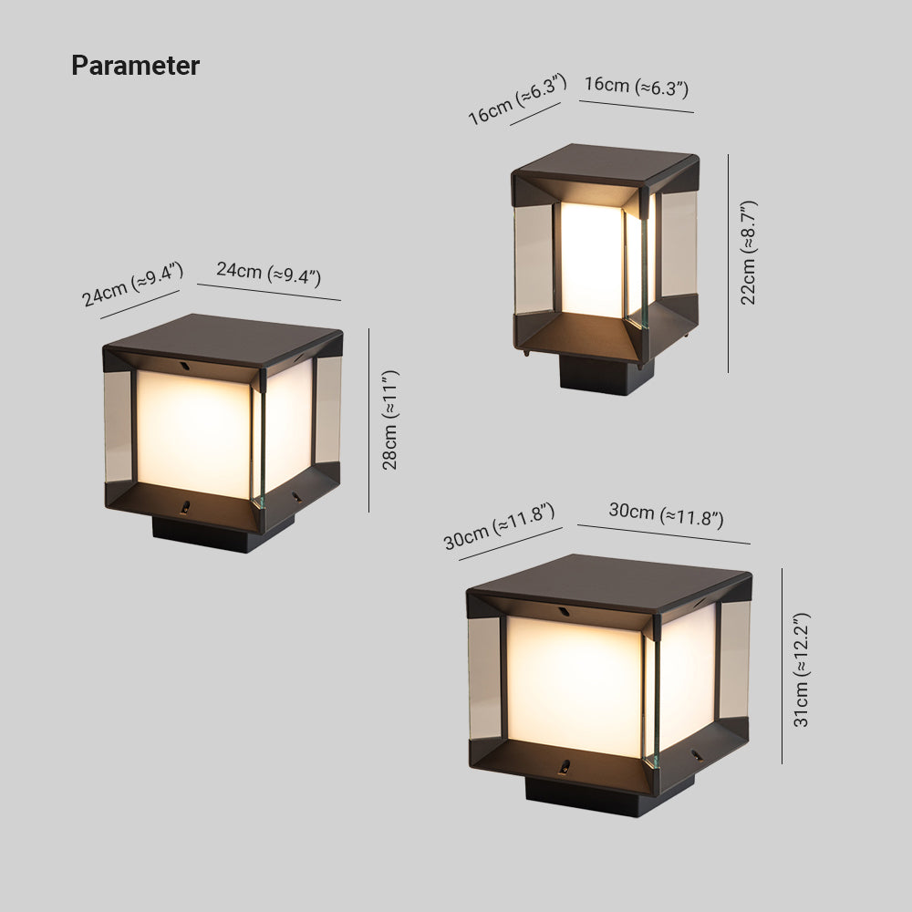 Riley Modern Rektangulär/Kub LED Utomhusbelysning Svart/Guld Glas/Metall Trädgård/Trottoarkant