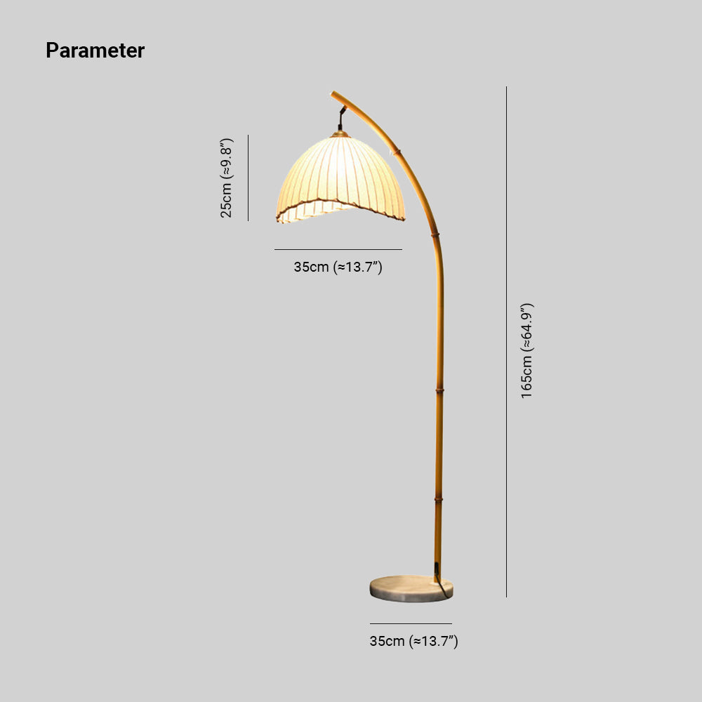 Ozawa Retrostil Design LED Lampskärm Golvlampa Bambu Vardagsrum