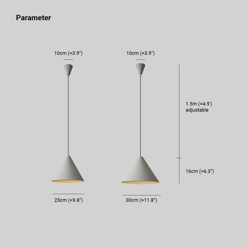 Carins Minimalistisk Kon LED Pendellampor Metall Grå Matsal/Kök