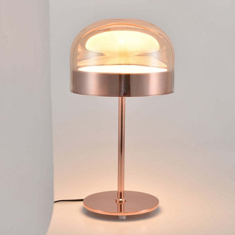 Hailie Modern Minimalism LED Bordslampa Svart/Roséguld Glas/Metall Sovrum
