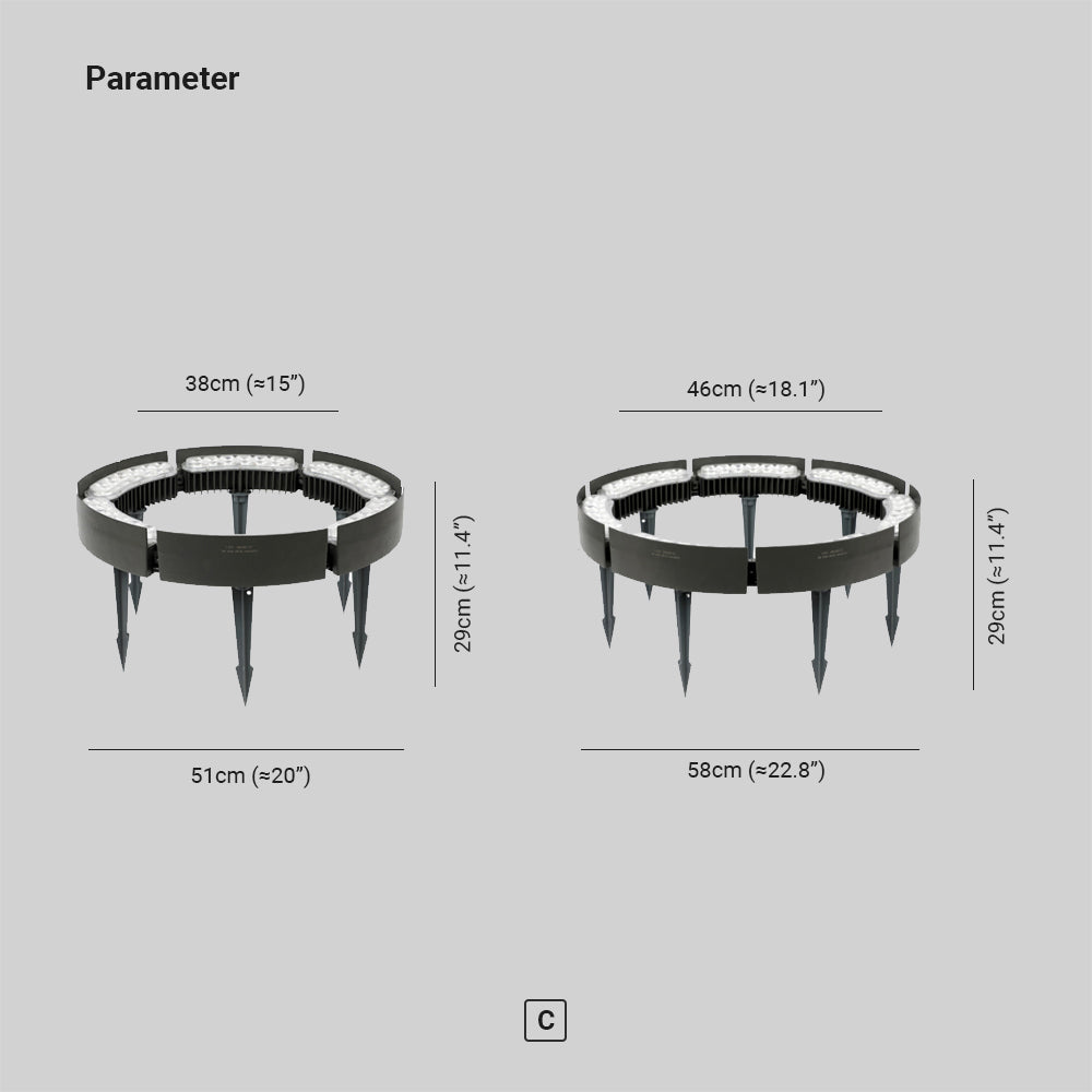 Orr Design Rund Metall Glas LED Markinbyggnadslampa Trädgård Trottoarkant