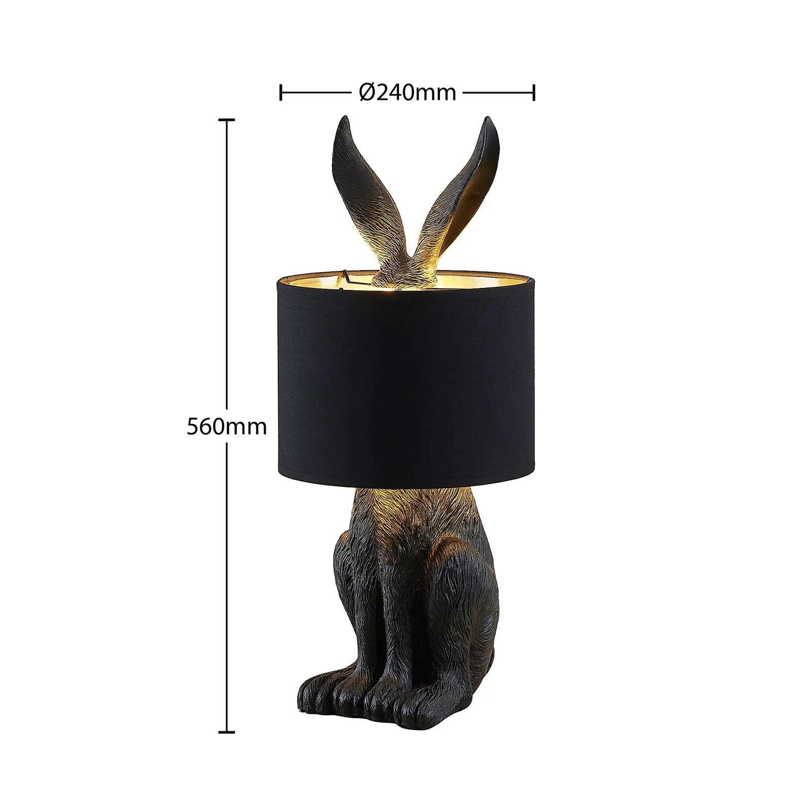 Alice Design Rabbit LED Lampskärm Bordslampa Metall/Harts Svart/Vit/Guld Sovrum/Vardagsrum