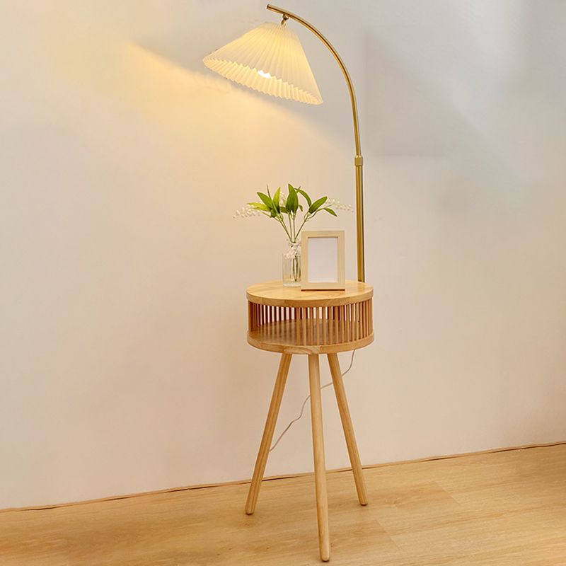 Ozawa Retro Design Golvlampa Metall/Trä Vardagsrum