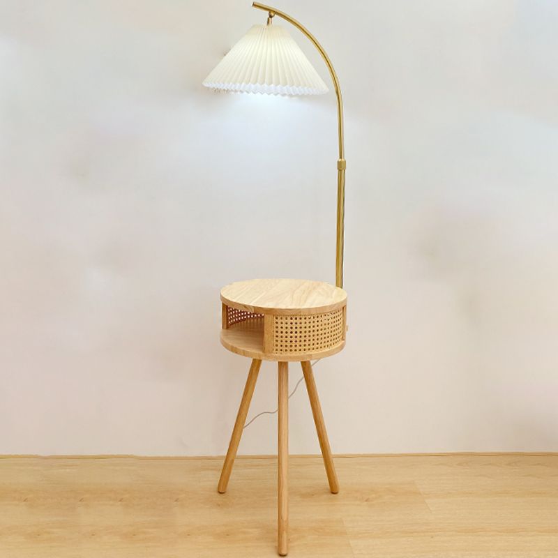 Ozawa Retro Design Golvlampa Metall/Trä Vardagsrum